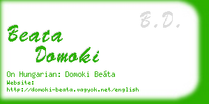 beata domoki business card